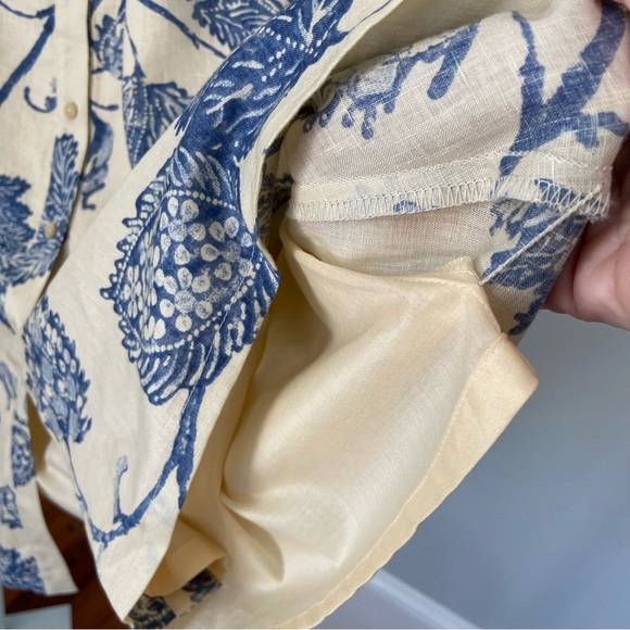 Lauren RL 100% Linen button Front A-Line Midi Skirt size 8 - Picture 6 of 9